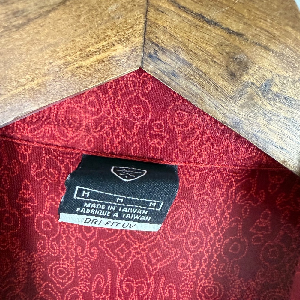 NIKE Dri-Fit UV Vintage Red Paisley AOP Performance Golf Polo Men MEDIUM Stretch - Picture 4 of 8